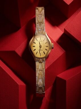 Vintage Cardinal 17 Jewels Shockproof Women's Mechanical Watch Gold Tone-Working
